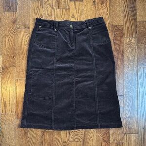 Woolrich Dark Brown Corduroy Knee-Length Skirt